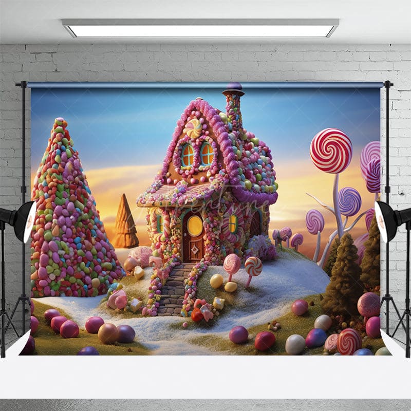 Aperturee - Aperturee Candy Land Fairy Tale World Cake Smash Backdrop
