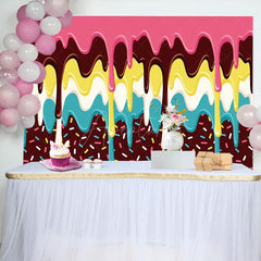 Aperturee - Aperturee Candyland Dessert Sweet Colorful Birthday Backdrop