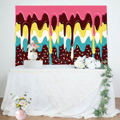 Aperturee - Aperturee Candyland Dessert Sweet Colorful Birthday Backdrop