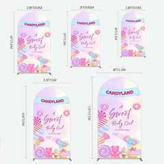 Aperturee - Aperturee Candyland Sweet Baby Girl is on the Way Arch Backdrop Pink Sweet One Donut and Candy Party Decorations