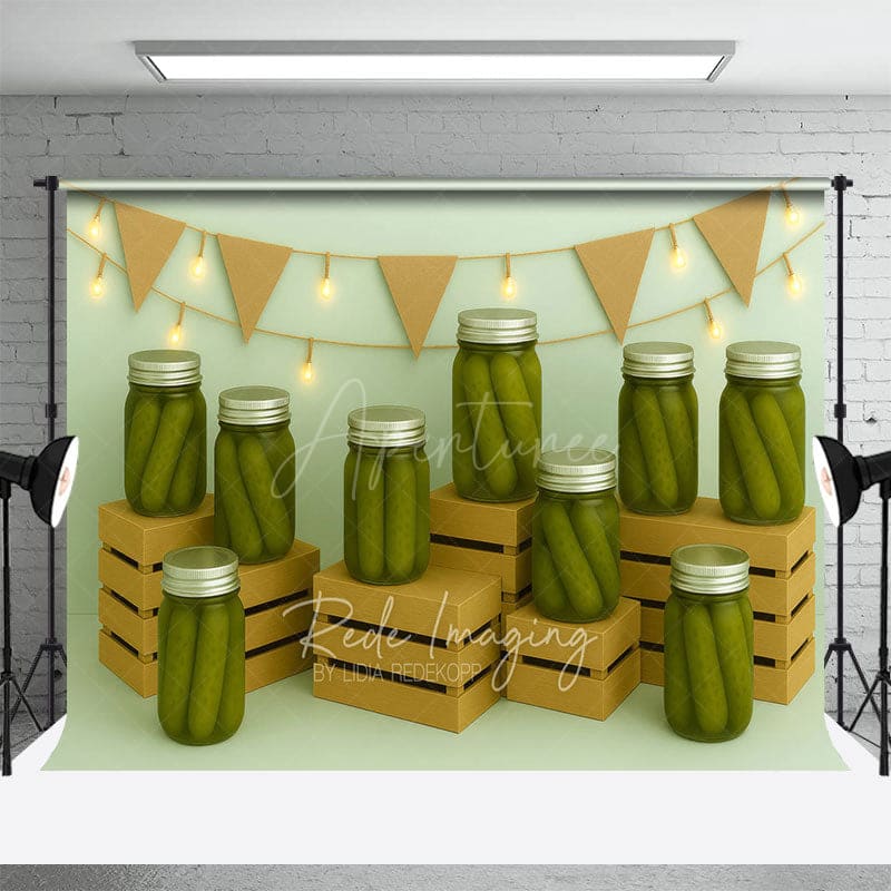 Aperturee - Aperturee Canned Pickles Fresh Photography Cake Smash Backdrop