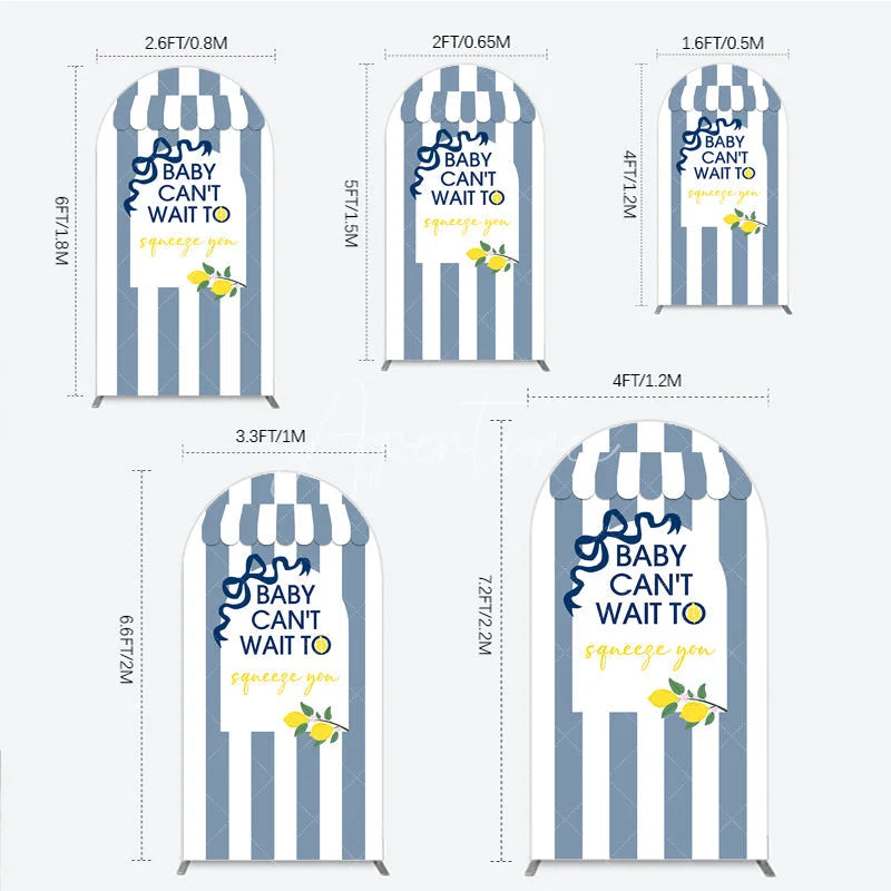 Aperturee - Aperturee Can’t Wait to Squeeze You Arch Backdrop Main Squeeze Lemon Themed Baby Shower Summer Citrus Party Decor