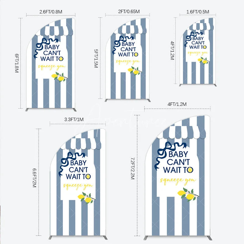 Aperturee - Aperturee Can’t Wait to Squeeze You Half Moon Arch Backdrop Main Squeeze Lemon Themed Baby Shower Summer Citrus Party Decor