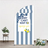 Aperturee - Aperturee Can’t Wait to Squeeze You Half Moon Arch Backdrop Main Squeeze Lemon Themed Baby Shower Summer Citrus Party Decor