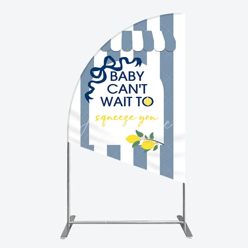 Aperturee - Aperturee Can’t Wait to Squeeze You Half Moon Arch Backdrop Main Squeeze Lemon Themed Baby Shower Summer Citrus Party Decor