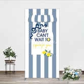 Aperturee - Aperturee Can’t Wait to Squeeze You Rectangle Backdrop Main Squeeze Lemon Themed Baby Shower Summer Citrus Party Decor
