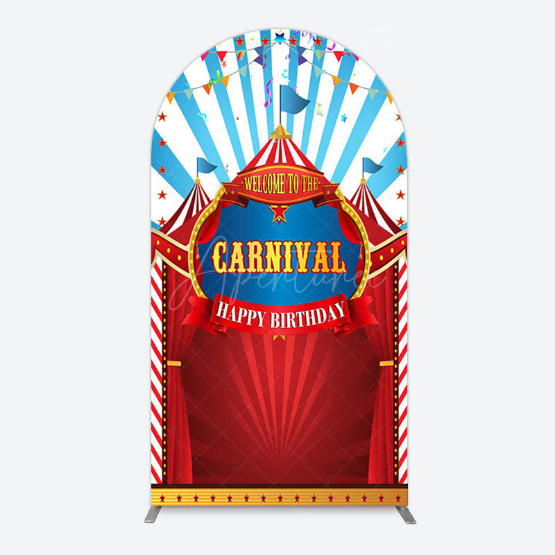 Aperturee - Aperturee Carnival Circus Stage Happy Birthday Arch Backdrop