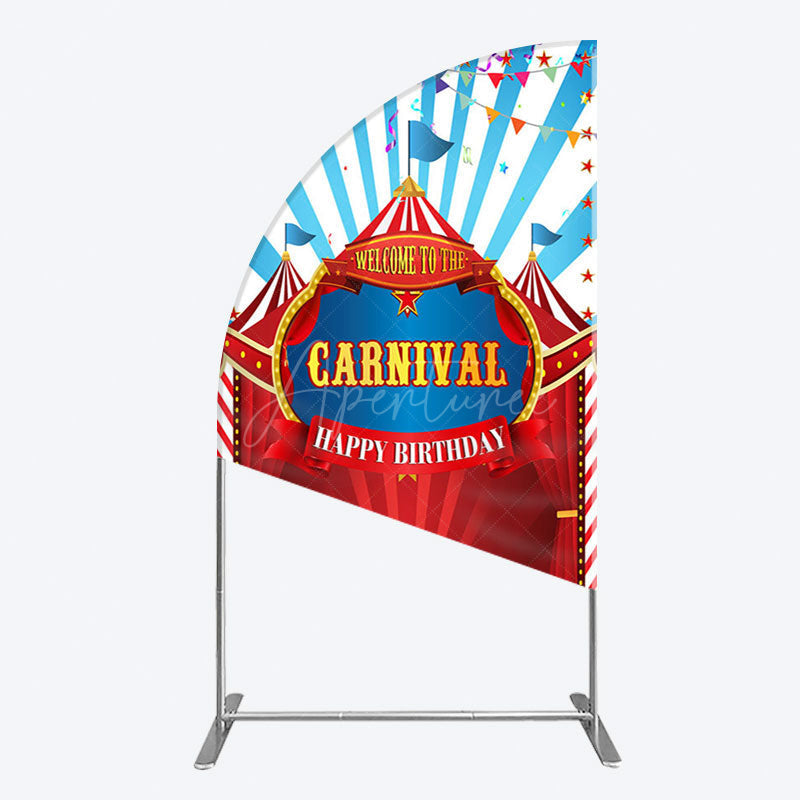 Aperturee - Aperturee Carnival Circus Stage Happy Birthday Half Moon Arch Backdrop
