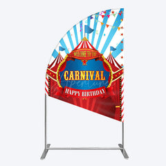 Aperturee - Aperturee Carnival Circus Stage Happy Birthday Half Moon Arch Backdrop