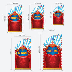 Aperturee - Aperturee Carnival Circus Stage Happy Birthday Half Moon Arch Backdrop