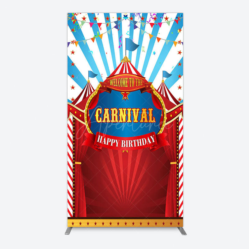 Aperturee - Aperturee Carnival Circus Stage Happy Birthday Rectangle Backdrop