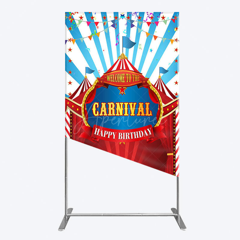 Aperturee - Aperturee Carnival Circus Stage Happy Birthday Rectangle Backdrop