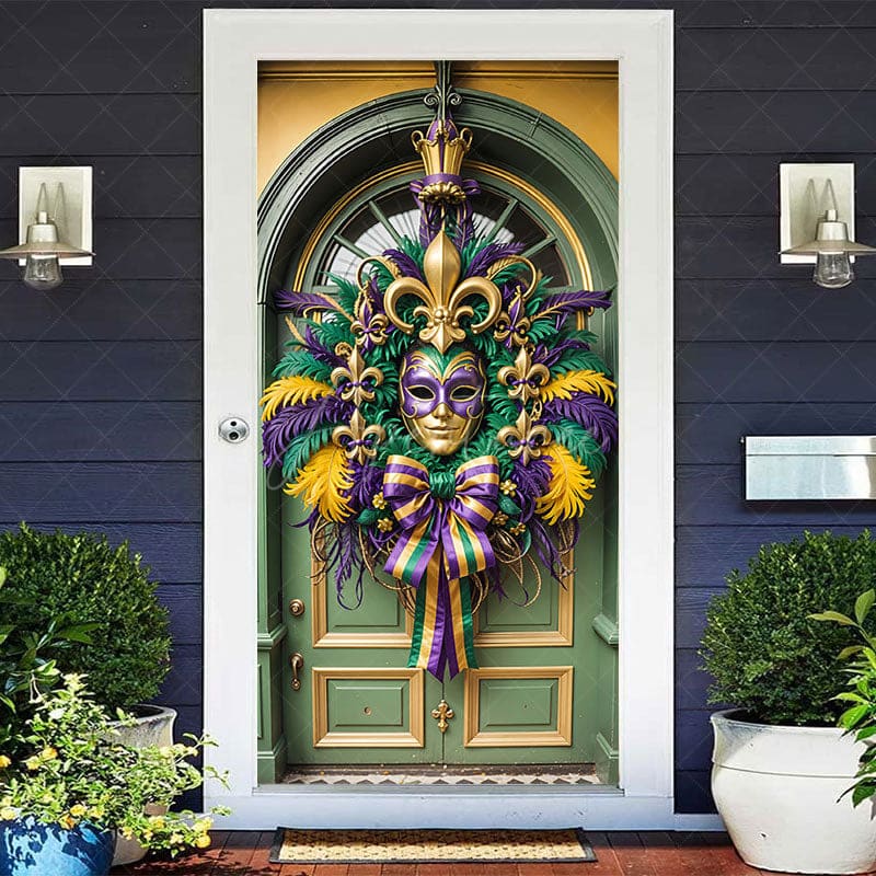 Aperturee - Aperturee Carnival Mardi Gras Clown Mask Party Door Cover