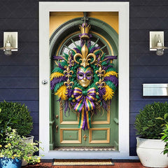 Aperturee - Aperturee Carnival Mardi Gras Clown Mask Party Door Cover