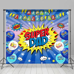Aperturee - Aperturee Cartoon Balloons Flash Super Dad Fathers Day Backdrop