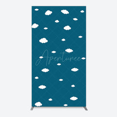 Aperturee - Aperturee Cartoon Blue Sky White Clouds Birthday Rectangle Backdrop