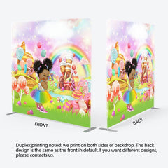 Aperturee - Aperturee Cartoon Candyland Birthday Square Tension Backdrop