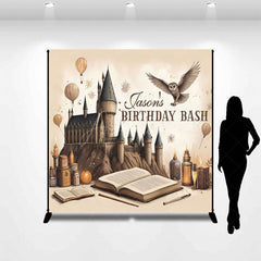 Aperturee - Aperturee Cartoon Castle Balloons Custom Birthday Backdrop