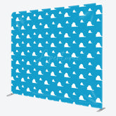 Aperturee - Aperturee Cartoon Clouds Square Tension Fabric Backdrop Blue Sky Pattern for Birthday Cartoon Kids Party Decor