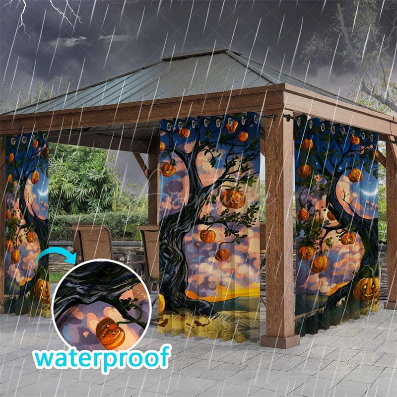 Aperturee - Aperturee Cartoon Drawing Waterproof Printed Outdoor Curtains