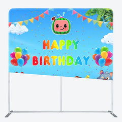 Aperturee - Aperturee Cartoon Family Fabric Backdrop Cover for Birthday Party