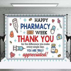 Aperturee - Aperturee Cartoon Happy Pharmacy Week Appreciate All Backdrop