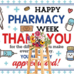 Aperturee - Aperturee Cartoon Happy Pharmacy Week Appreciate All Backdrop