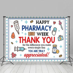 Aperturee - Aperturee Cartoon Happy Pharmacy Week Appreciate All Backdrop