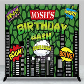 Aperturee - Aperturee Cartoon Modern Building Custom Birthday Backdrop
