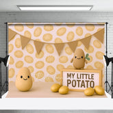 Aperturee - Aperturee Cartoon My Little Potato Sweet Cake Smash Backdrop