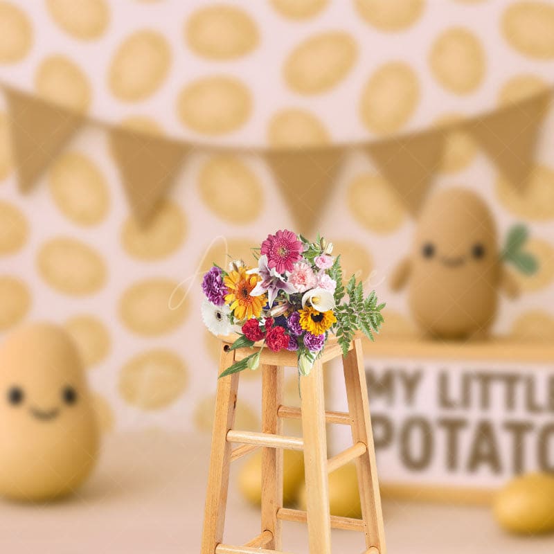 Aperturee - Aperturee Cartoon My Little Potato Sweet Cake Smash Backdrop