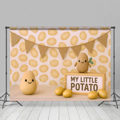 Aperturee - Aperturee Cartoon My Little Potato Sweet Cake Smash Backdrop