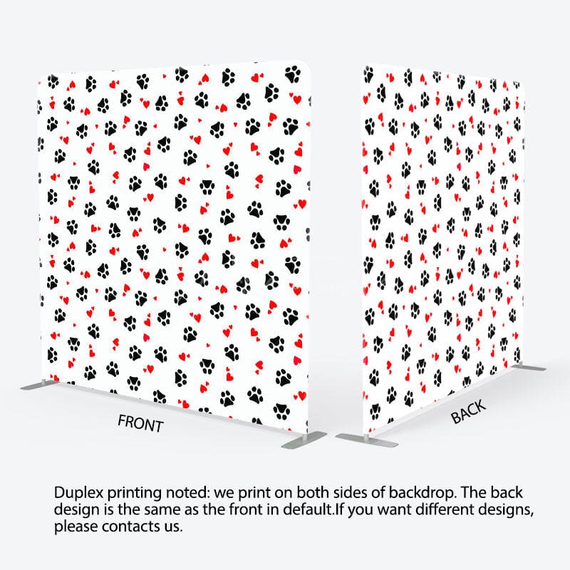 Aperturee - Aperturee Cartoon Paw In Paw Birthday Square Tension Backdrop