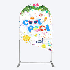 Aperturee - Aperturee Cartoon Summer Pool Party Birthday Arch Backdrop