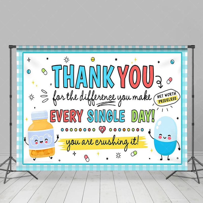 Aperturee - Aperturee Cartoon Thank You For All You Make Everyday Backdrop