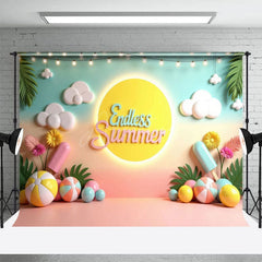 Aperturee - Aperturee Cartoon Theme Endless Summer Cake Smash Photo Backdrop