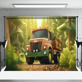 Aperturee - Aperturee Cartoon Truck Forest Jungle Spring Photo Backdrop