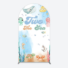 Aperturee - Aperturee Cartoon Two The Sea Fresh Birthday Arch Backdrop