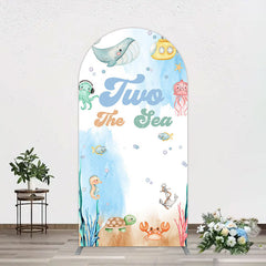 Aperturee - Aperturee Cartoon Two The Sea Fresh Birthday Arch Backdrop