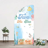 Aperturee - Aperturee Cartoon Two The Sea Fresh Birthday Half Moon Arch Backdrop