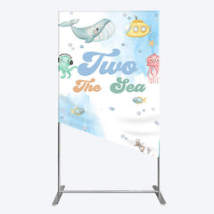 Aperturee - Aperturee Cartoon Two The Sea Fresh Birthday Rectangle Backdrop