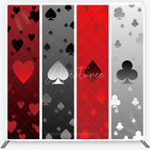 Aperturee - Aperturee Casino Poker Card Suits Tension Fabric Backdrop Las Vegas Night Theme Photography Background Alice Party Decor
