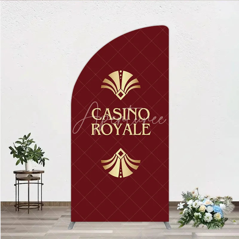 Aperturee - Aperturee Casino Royale Inspired Half Moon Arch Backdrop James Bond 007 Themed Party Decor Art Deco Adult Birthday