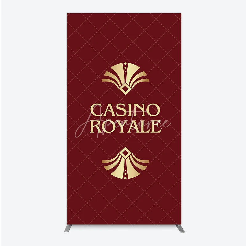 Aperturee - Aperturee Casino Royale Inspired Rectangle Backdrop James Bond 007 Themed Party Decor Art Deco Adult Birthday
