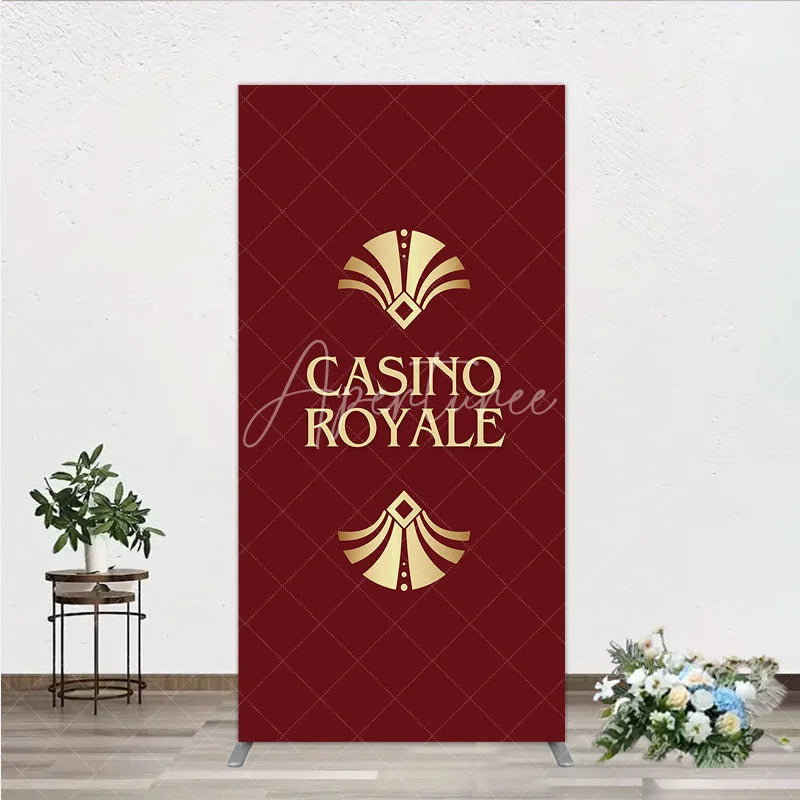 Aperturee - Aperturee Casino Royale Inspired Rectangle Backdrop James Bond 007 Themed Party Decor Art Deco Adult Birthday