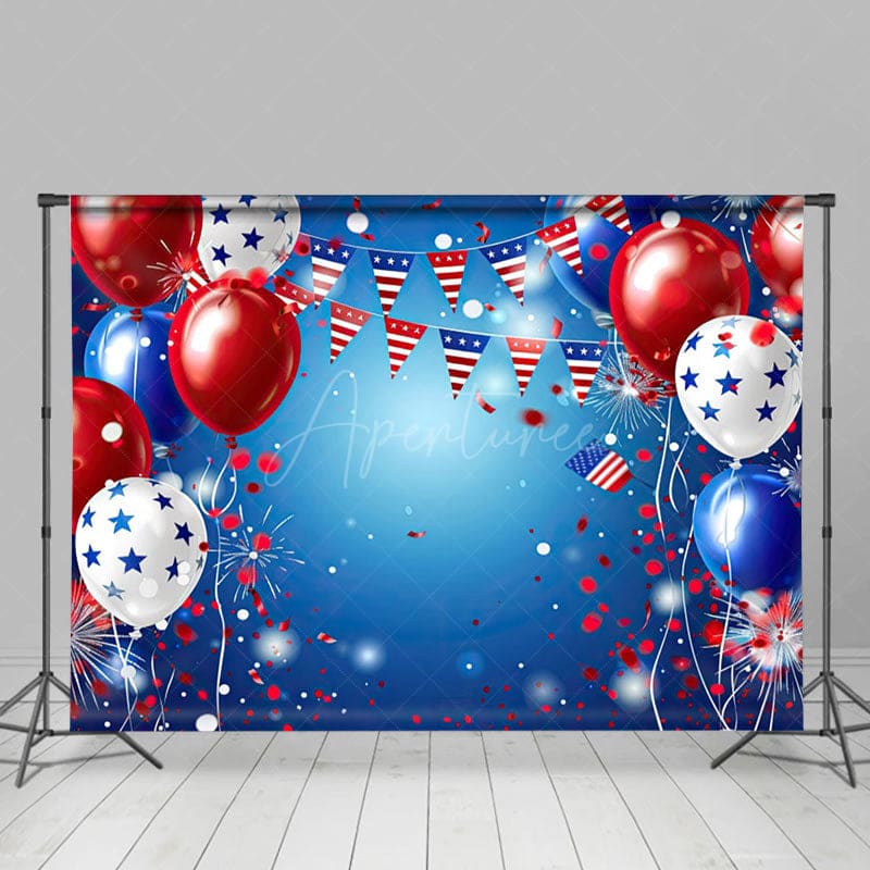 Aperturee - Aperturee Celebrate Holiday With USA Flag Balloons Backdrop