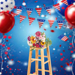 Aperturee - Aperturee Celebrate Holiday With USA Flag Balloons Backdrop