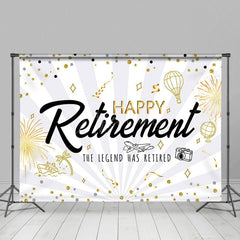 Aperturee - Aperturee Celebrate Retirement Vacation Glitter Photo Backdrop