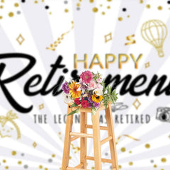 Aperturee - Aperturee Celebrate Retirement Vacation Glitter Photo Backdrop