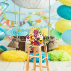 Aperturee - Aperturee Celebrating Balloons Birthday Cake Smash Backdrop